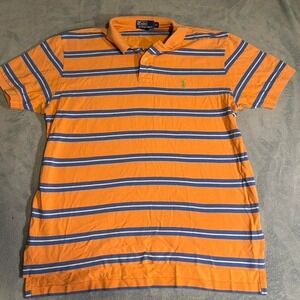 Vintage Orange and blue striped Polo Ralph Lauren polo‎ shirt
